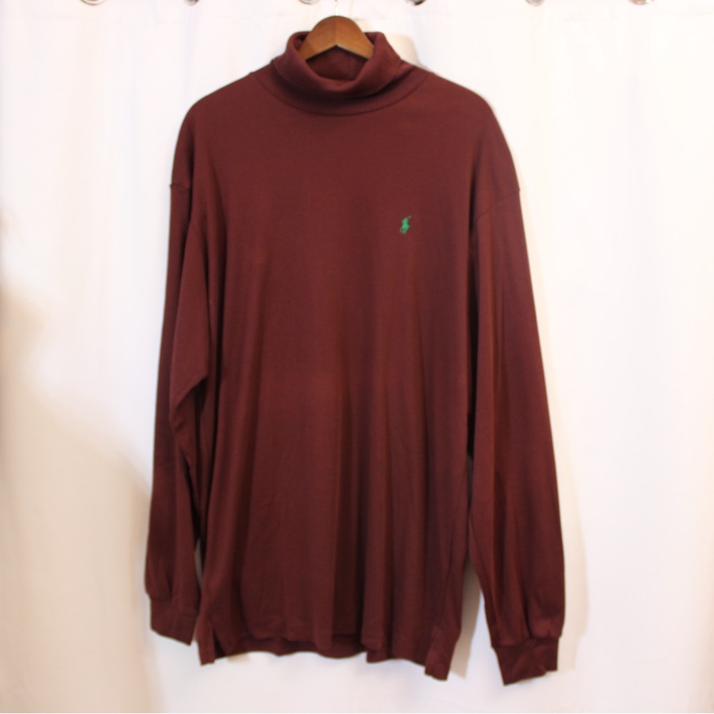 Vintage Men’s‎ Ralph Lauren Maroon Turtleneck Sweater Size XL